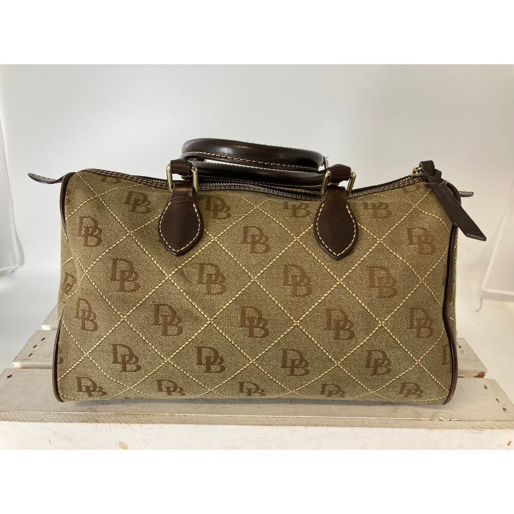 DOONEY BOURKE LARGE TAN CANVAS LEATHER TRIM HANDBAG - Picture 7 of 16